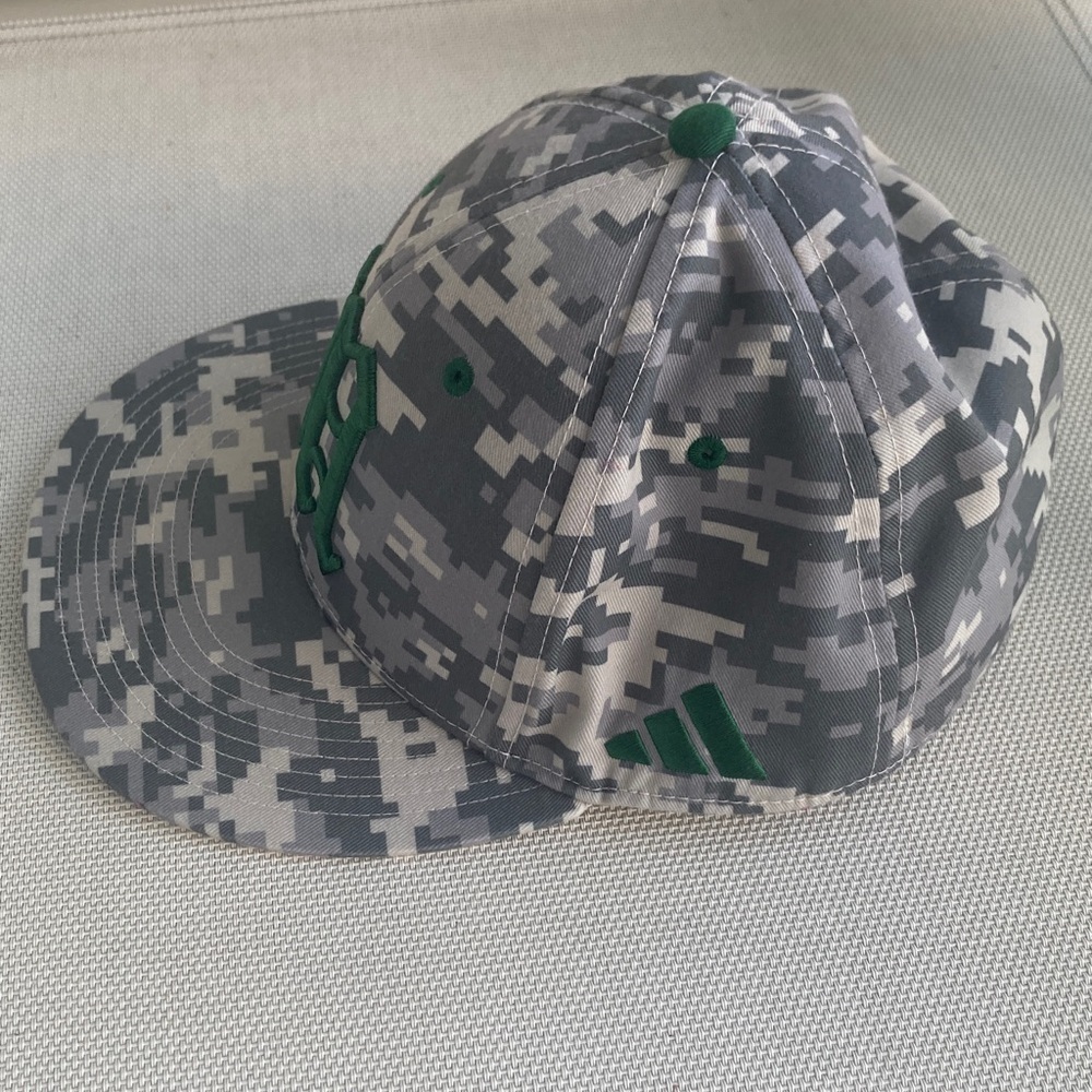 Gray Camo Cap with Green Lettering - Picture 2 of 7
